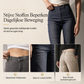 ✨ Elegante Collectie 🤎 Dames Hoge Taille Broek met Kanten Inzet & Goudkleurige Knopen – Wijde Pijpen, Luxe Look en Comfortabele Pasvorm