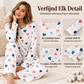 ✨Nieuw! Pyjamas-set voor dames met hartjesmotief en lange mouwen