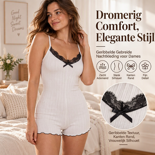 🔥🦋 Kanten nachthemd met vlinderrug voor dames – Elegante, nauwsluitende en comfortabele lingerie