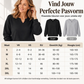 ✨🤍Casual Sweatshirt voor Dames met Gesplitste V-hals, Losse Pasvorm🍂
