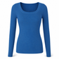 😍Vrouwen vierkante hals lange mouwen geribbelde gebreide slim fit T-shirt