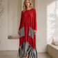 ⏰ Laatste dag van de uitverkoop – 50% KORTING ✨ Lange maxi-jurk met lange mouwen en gestreepte patchwork voor dames
