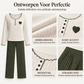 ✨Pyjamaset met ribboord voor dames, met hartjesborduursel