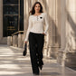 ✨Pyjamaset met ribboord voor dames, met hartjesborduursel