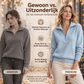 🔥Gratis verzending✈️Vrouwen Casual Effen Kleur Halve Rits Trui