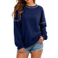 🚀Net binnen! 50% korting!🚀Ruimvallend T-shirt met ronde hals van sweatshirtstof voor dames