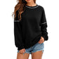 🚀Net binnen! 50% korting!🚀Ruimvallend T-shirt met ronde hals van sweatshirtstof voor dames