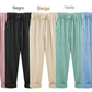 Dames Effen Kleur Elastische Taille Losse Negen-punts Broek