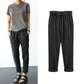 Dames Effen Kleur Elastische Taille Losse Negen-punts Broek