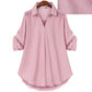 Straatmode V-Hals Casual Losse Comfortabel Shirt Voor Dames